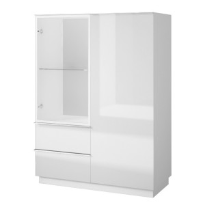 Buffet haut collection ZANTE. LED intégrées. Coloris blanc brillant.