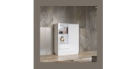 Buffet haut collection ZANTE. LED intégrées. Coloris blanc brillant.