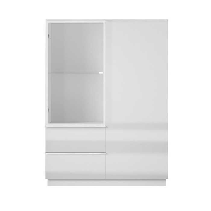 Buffet haut collection ZANTE. LED intégrées. Coloris blanc brillant.