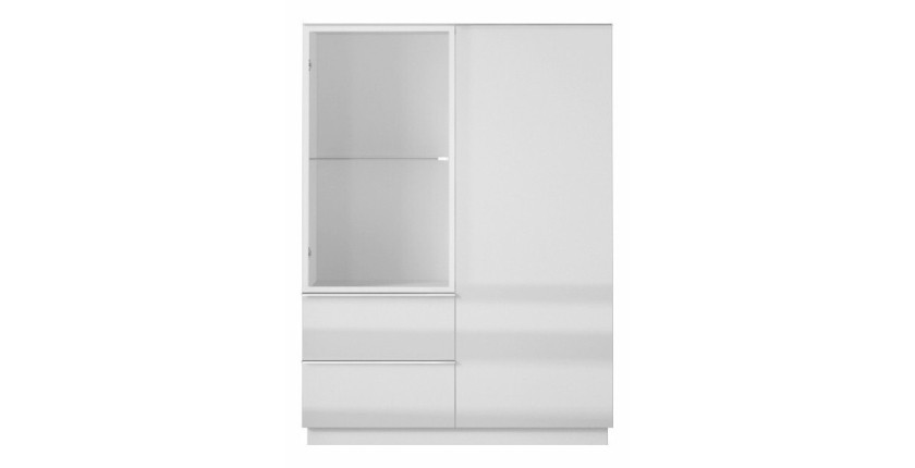 Buffet haut collection ZANTE. LED intégrées. Coloris blanc brillant.