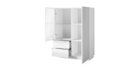 Buffet haut collection ZANTE. LED intégrées. Coloris blanc brillant.