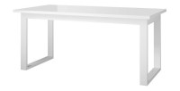 Table extensible 10 personnes pour salle à manger Collection ZANTE. Coloris blanc brillant.