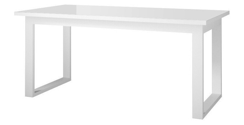 Table extensible 10 personnes pour salle à manger Collection ZANTE. Coloris blanc brillant.