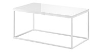 Table basse design collection ZANTE. Couleur blanc brillant.