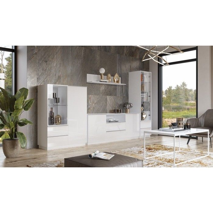 Table basse design collection ZANTE. Couleur blanc brillant.