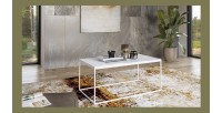 Table basse design collection ZANTE. Couleur blanc brillant.