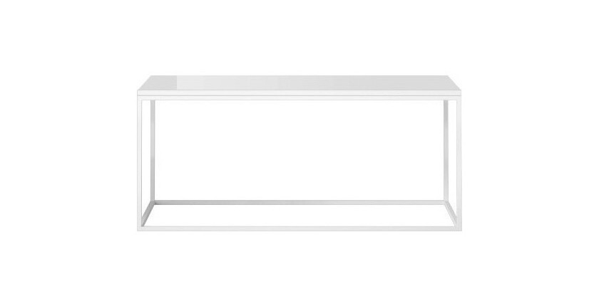 Table basse design collection ZANTE. Couleur blanc brillant.