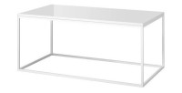 Table basse design collection ZANTE. Couleur blanc brillant.