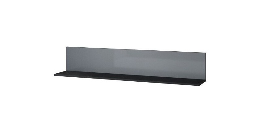 Étagère 120cm collection ZANTE. Coloris noir et gris brillant.