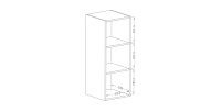 Vitrine suspendue 1 porte collection ZANTE. Coloris noir et gris brillant.