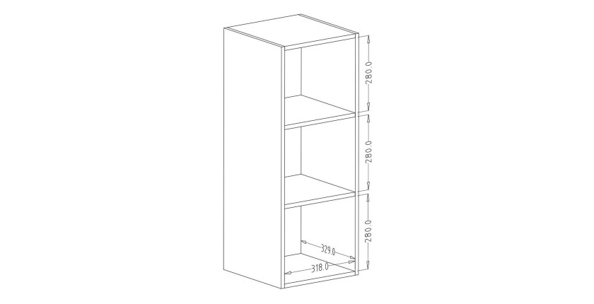Vitrine suspendue 1 porte collection ZANTE. Coloris noir et gris brillant.