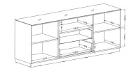 Buffet 180cm 2 portes et 2 tiroirs collection ZANTE. Coloris noir et gris brillant. LED incluses