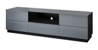 Meuble TV 180cm collection ZANTE avec 2 portes et 1 tiroir. LED incluses. Couleur noir et gris brillant.