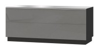 Meuble TV 120cm collection ZANTE avec 1porte. Couleur noir et gris brillant.