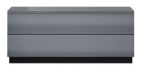 Meuble TV 120cm collection ZANTE avec 1porte. Couleur noir et gris brillant.