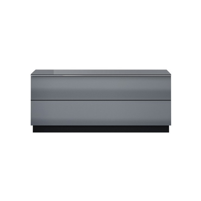 Meuble TV 120cm collection ZANTE avec 1porte. Couleur noir et gris brillant.