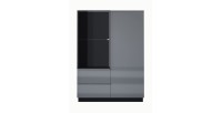Buffet haut collection ZANTE. LED intégrées. Coloris noir et gris brillant.