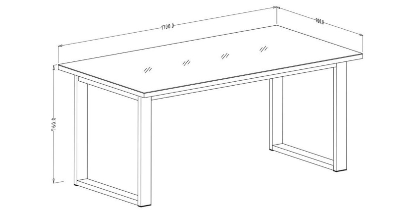 Table extensible 10 personnes pour salle à manger Collection ZANTE. Coloris noir et gris brillant.