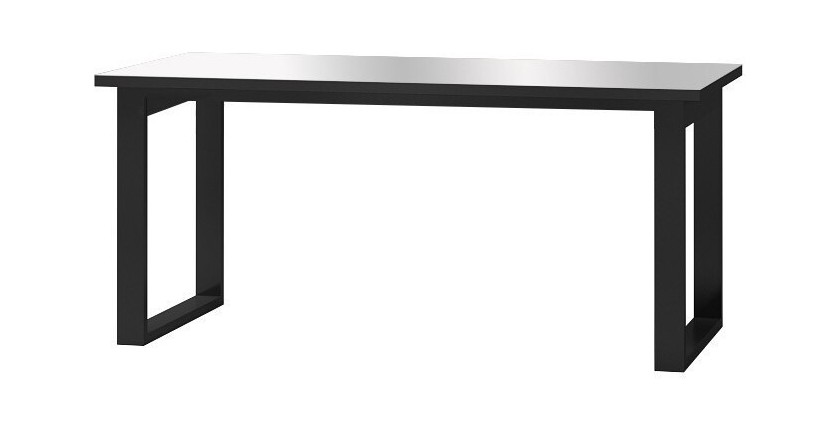 Table extensible 10 personnes pour salle à manger Collection ZANTE. Coloris noir et gris brillant.