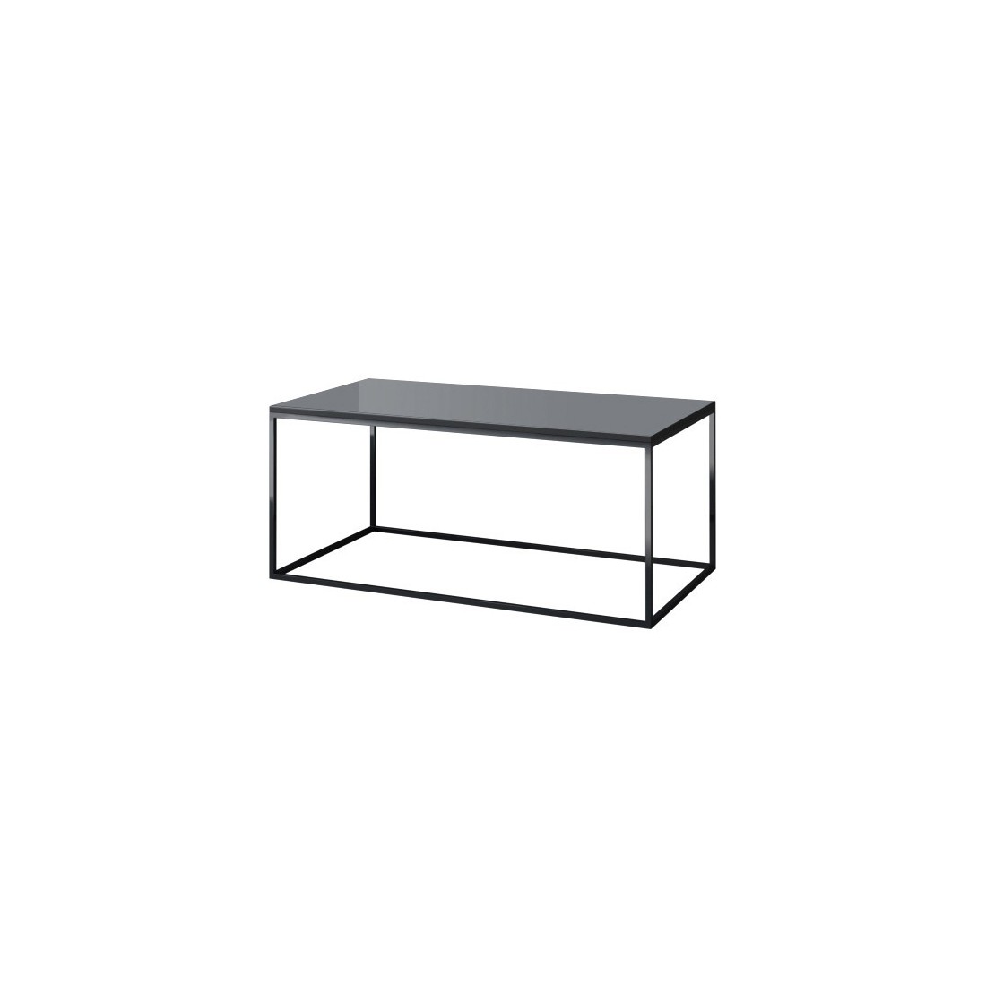 Table basse design collection ZANTE. Couleur noir et gris brillant.