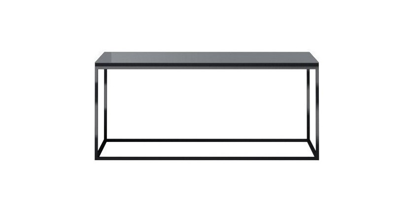 Table basse design collection ZANTE. Couleur noir et gris brillant.