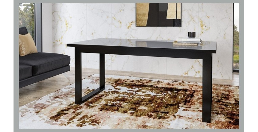 Ensemble de 6 meubles de salon collection ZANTE. Couleur noir et gris brillant.