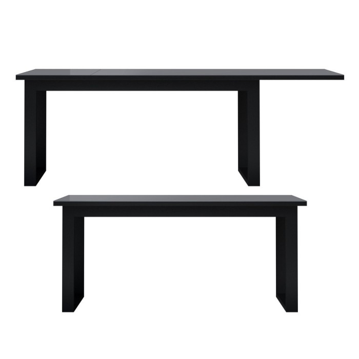 Ensemble de 6 meubles de salon collection ZANTE. Couleur noir et gris brillant.