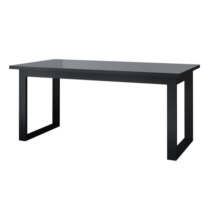 Ensemble de 6 meubles de salon collection ZANTE. Couleur noir et gris brillant.