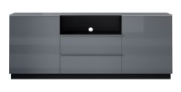 Ensemble de 6 meubles de salon collection ZANTE. Couleur noir et gris brillant.
