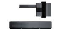Ensemble de 7 meubles de salon collection ZANTE. Couleur noir et gris brillant.