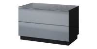 Ensemble de 7 meubles de salon collection ZANTE. Couleur noir et gris brillant.