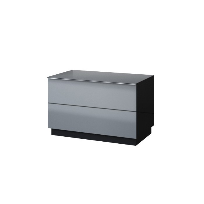 Ensemble de 7 meubles de salon collection ZANTE. Couleur noir et gris brillant.