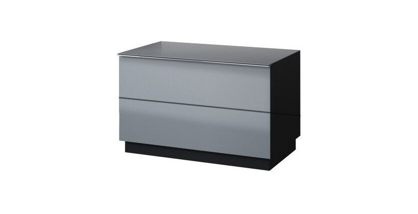 Ensemble de 7 meubles de salon collection ZANTE. Couleur noir et gris brillant.