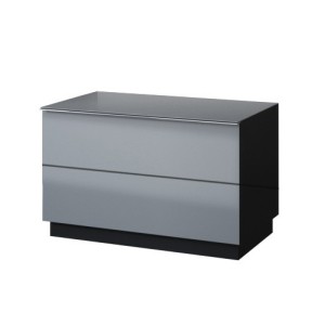 Ensemble de 7 meubles de salon collection ZANTE. Couleur noir et gris brillant.