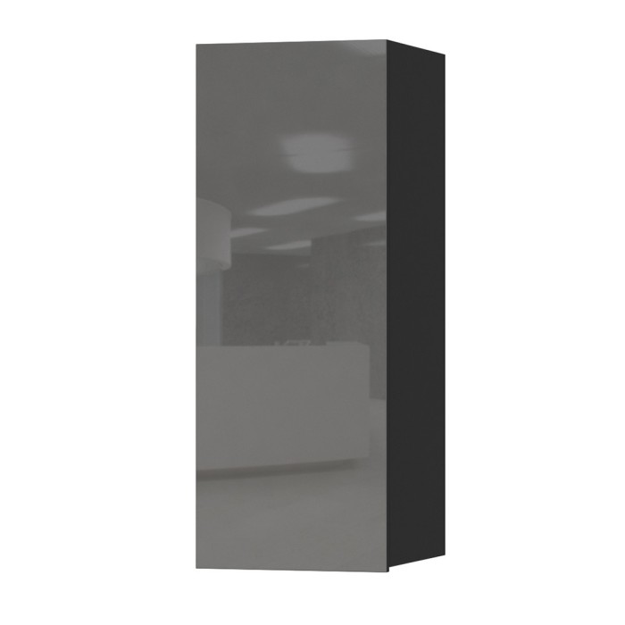 Ensemble de 7 meubles de salon collection ZANTE. Couleur noir et gris brillant.