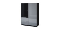 Ensemble de 4 meubles de salon collection ZANTE. Couleur noir et gris brillant.