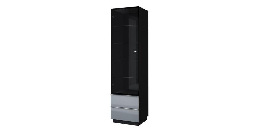 Ensemble de 4 meubles de salon collection ZANTE. Couleur noir et gris brillant.