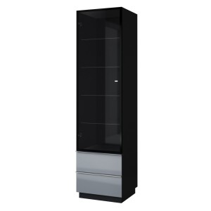 Ensemble de 4 meubles de salon collection ZANTE. Couleur noir et gris brillant.
