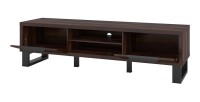 Meuble TV XL 180cm collection MILO. Coloris chêne foncé. Pieds en métal noir.