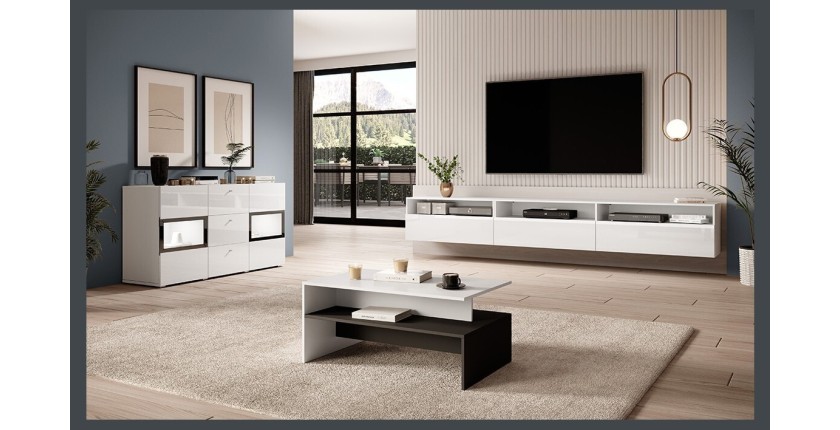 Table basse design collection RAMOS noir et blanc.