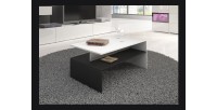 Table basse design collection RAMOS noir et blanc.