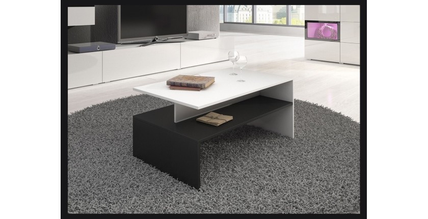 Table basse design collection RAMOS noir et blanc.