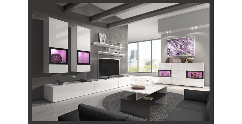 Table basse design collection RAMOS noir et blanc.