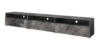 Meuble TV XL 270cm à poser ou à suspendre collection RAMOS. Coloris gris effet ardoise.
