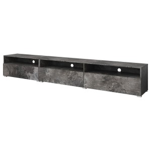 Meuble TV XL 270cm à poser ou à suspendre collection RAMOS. Coloris gris effet ardoise.