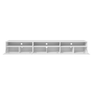 Meuble TV XL 270cm à poser ou à suspendre collection RAMOS. Coloris gris effet ardoise.
