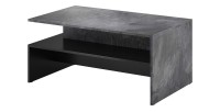 Table basse design collection RAMOS coloris gris effet ardoise et noir.