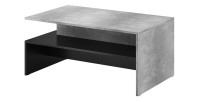 Ensemble de 7 meubles de salon collection RAMOS. Couleur gris effet béton et noir.