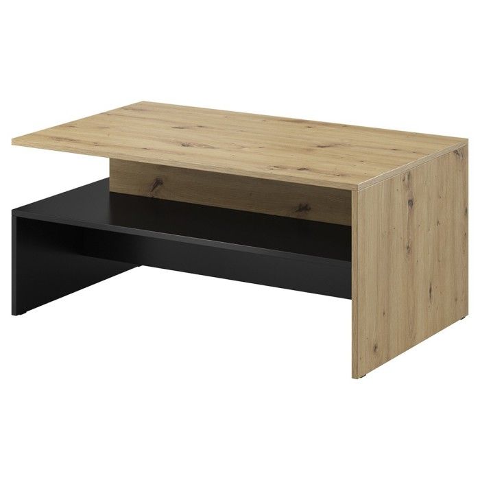 Ensemble de 7 meubles de salon collection RAMOS. Chêne et noir super mat.