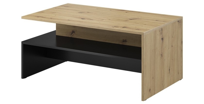 Ensemble de 7 meubles de salon collection RAMOS. Chêne et noir super mat.